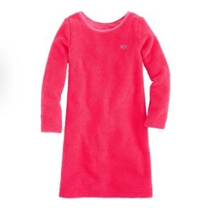 Vineyard vines girls plush dress, hot pink, small, 7–8